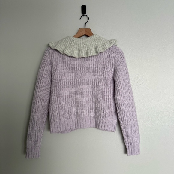 Zara Combination Bib Lapel Collar Knit Wool Blend Cardigan - Picture 5 of 5